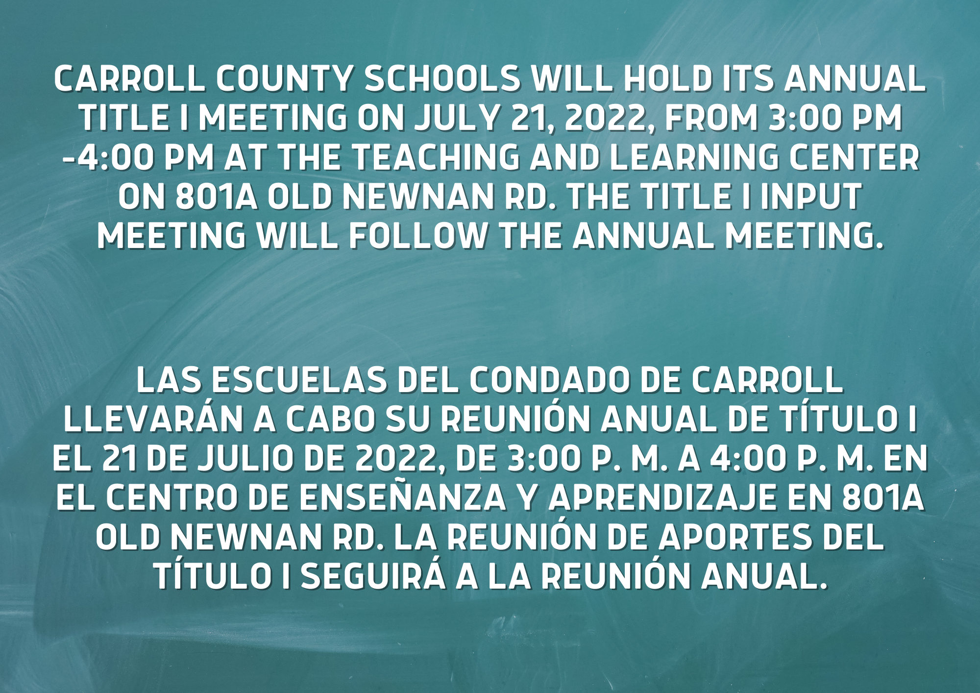 title 1 meeting on July 21st