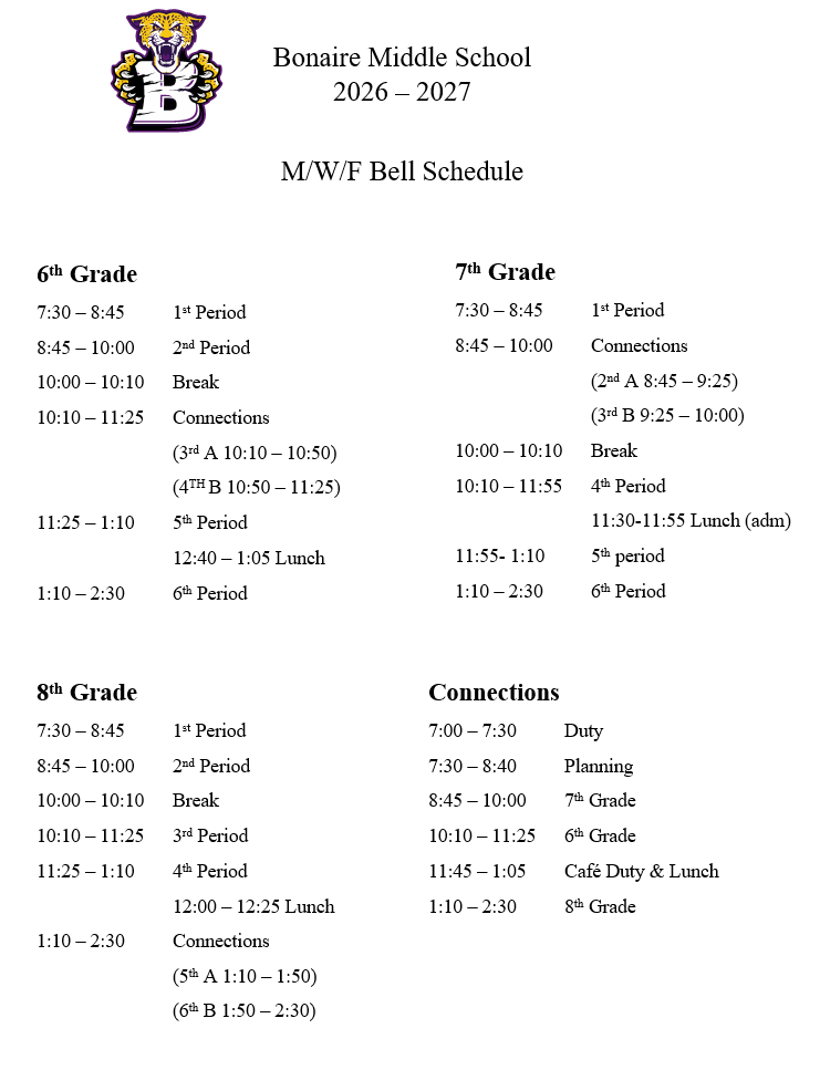 Bell Schedule