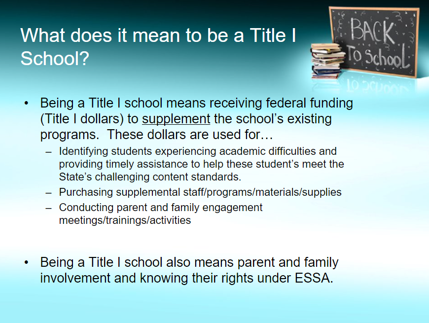 What does it mean to be a title 1 school? 