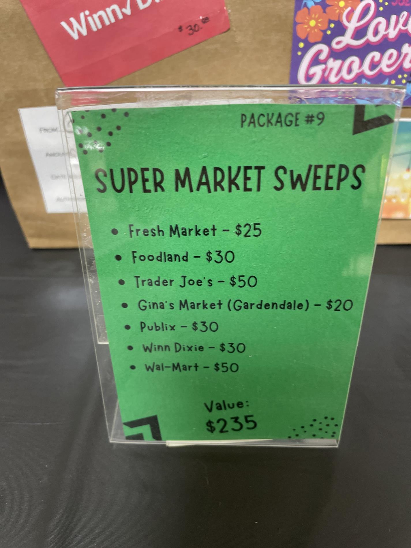 Auction Item #9: Super Market Sweeps