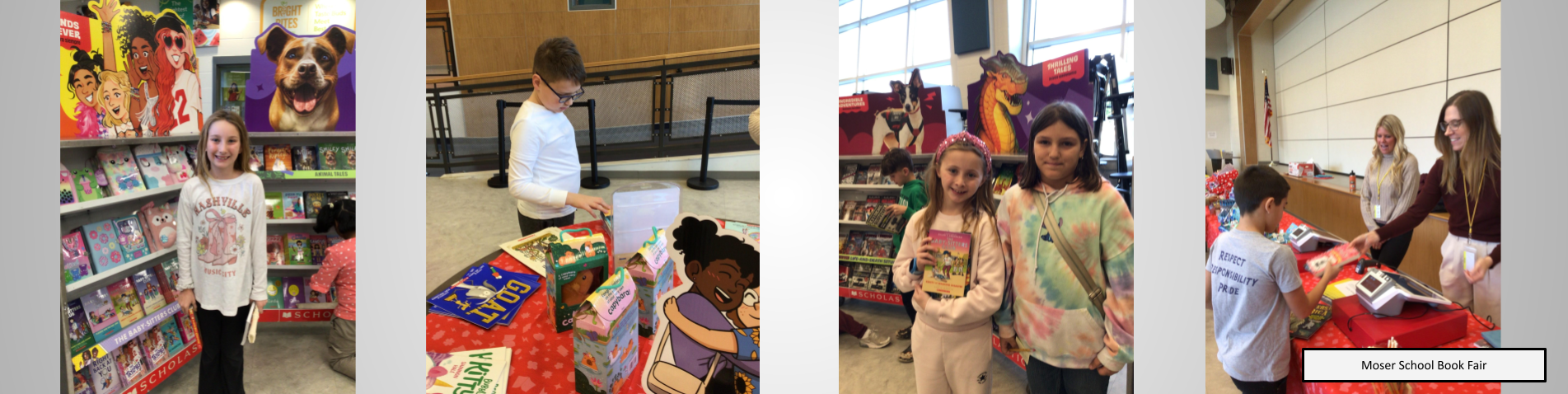 Students at Moser School enjoying their Book Fair