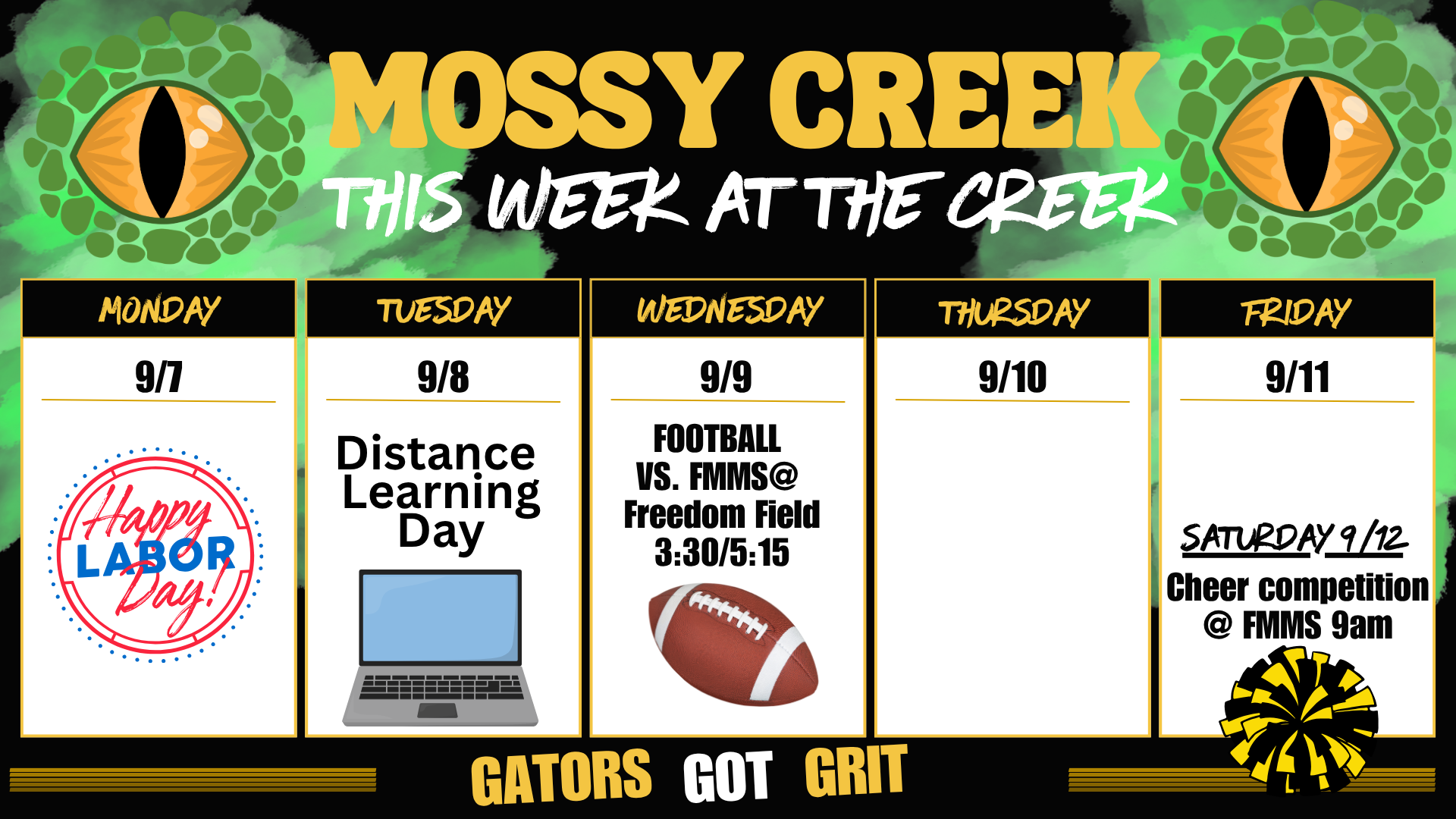 This week at the Creek