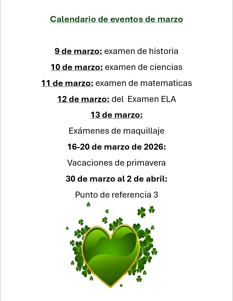 March Events in Spanish 