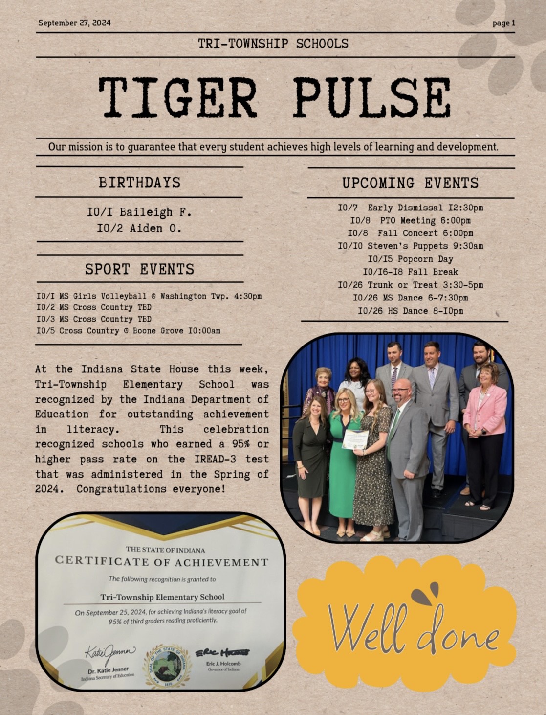 Tiger Pulse Front Page 9/27/24