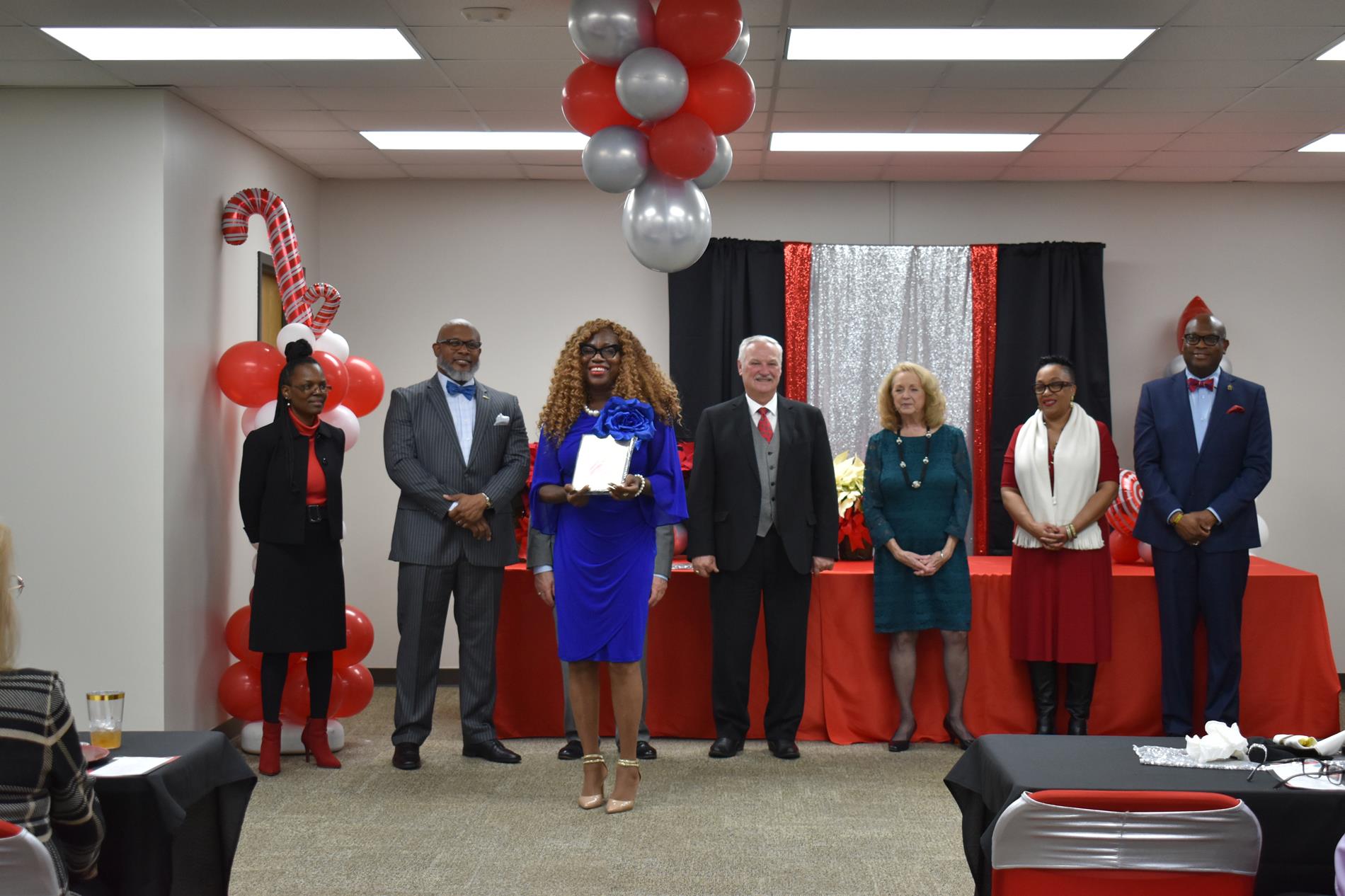 District Staff Memeber of the year being honored at the recent ceremony.