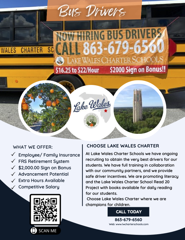 Choose Lake Wales Charter flyer, Bus Drivers