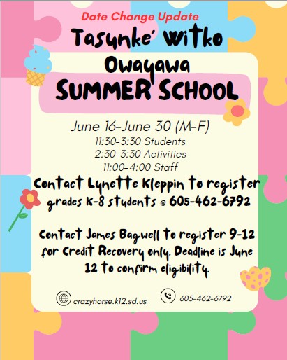 2025 Summer School Schedule June 16th to June 30th