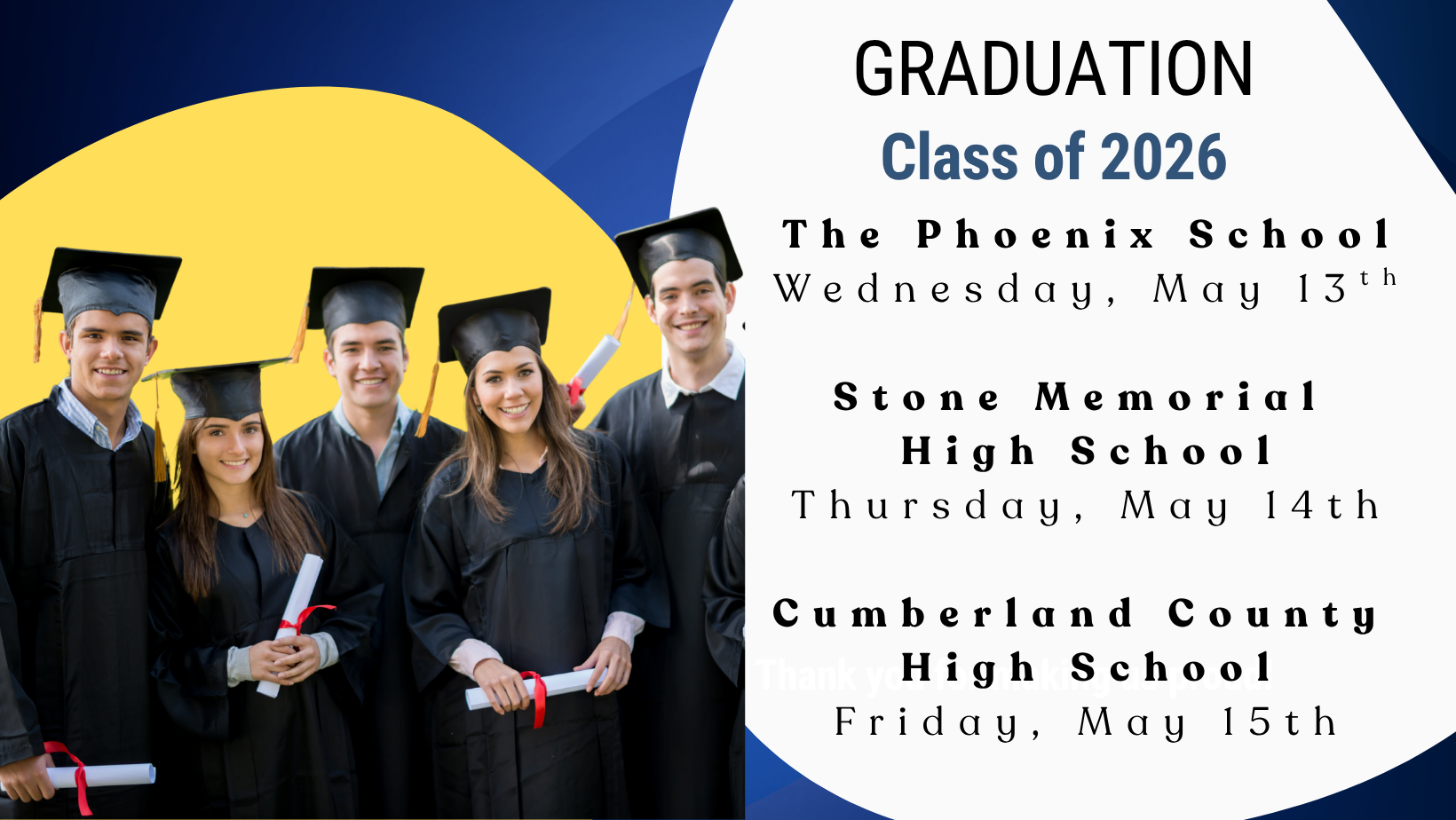 Graduation Dates for the Class of 2026