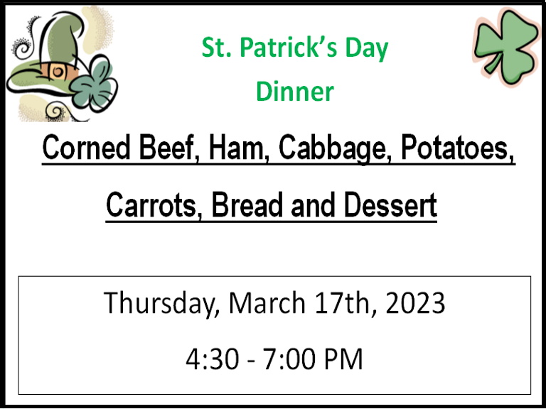 Saint Patrick's Day Dinner Flyer