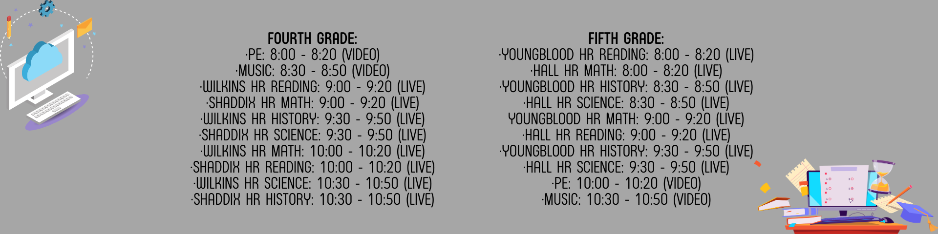 Virtual Day Schedule BANKS