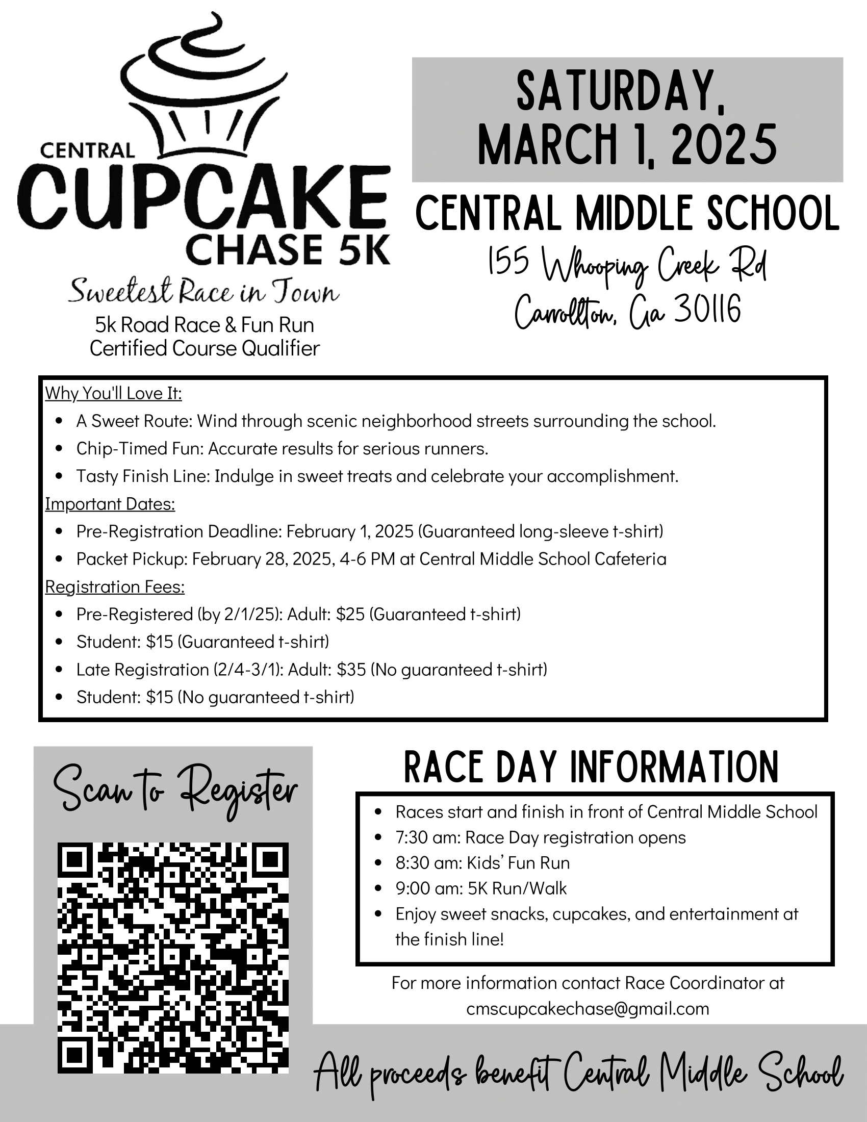 Cupcake chase register for the race now .  saturday, march 2nd 2024