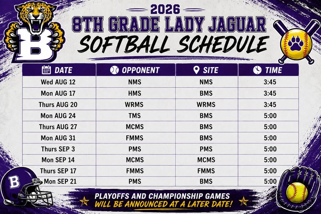 softball schedule