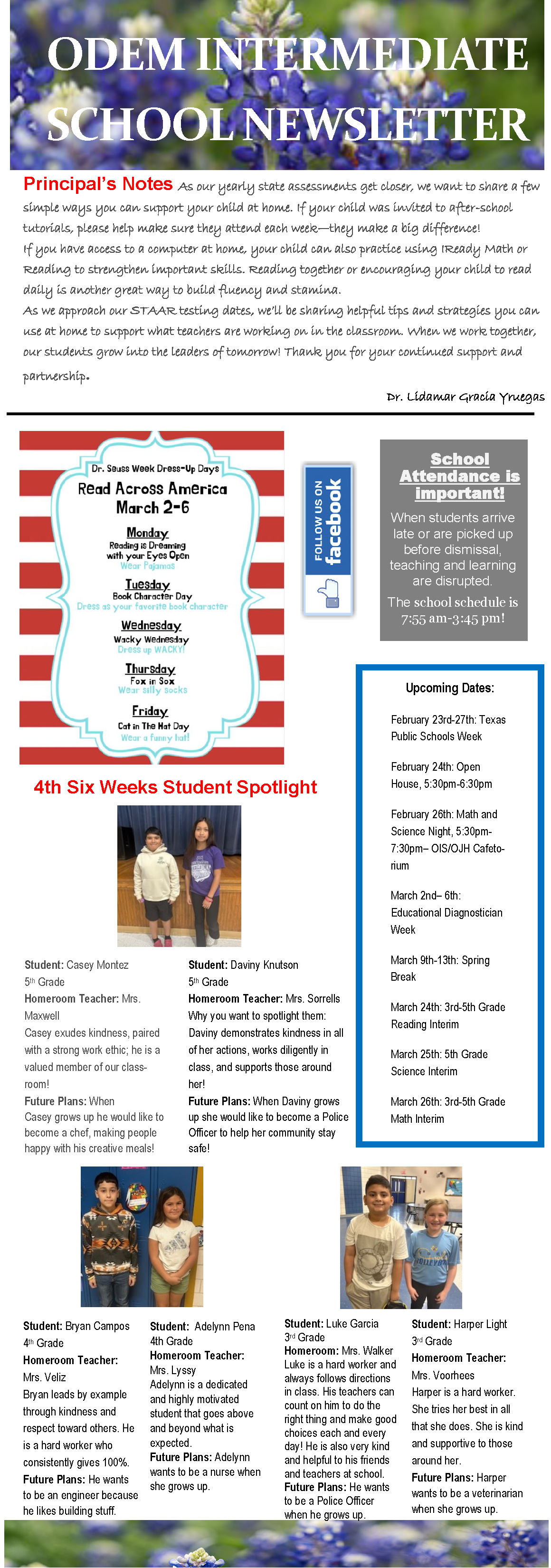 OIS 4th Six Weeks Newsletter