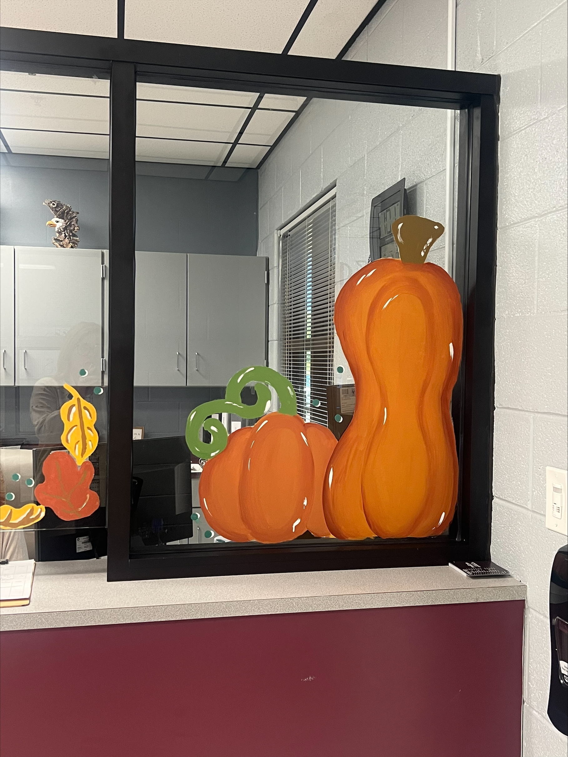 wchs front office painted to celebrate fall