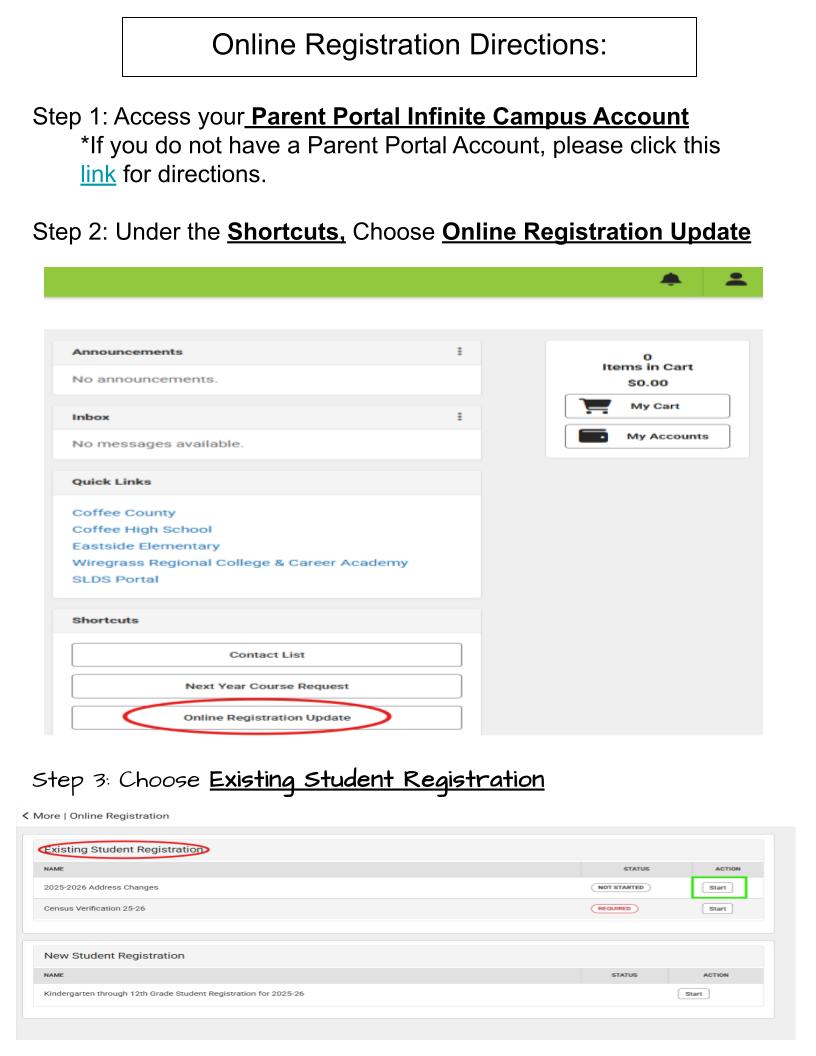 Online registration directions