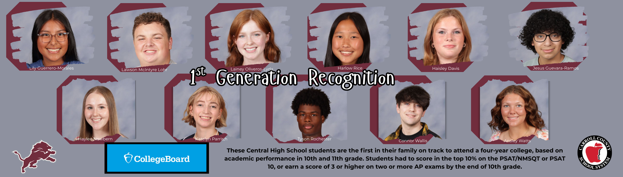 College Board Award recipients