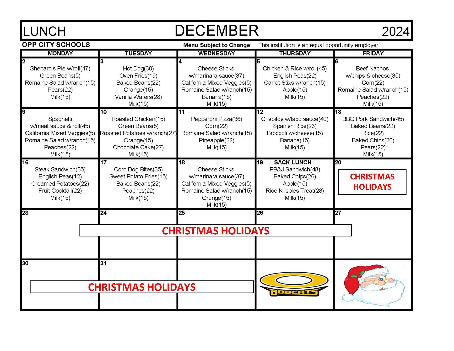 Lunch - Dec. 2024