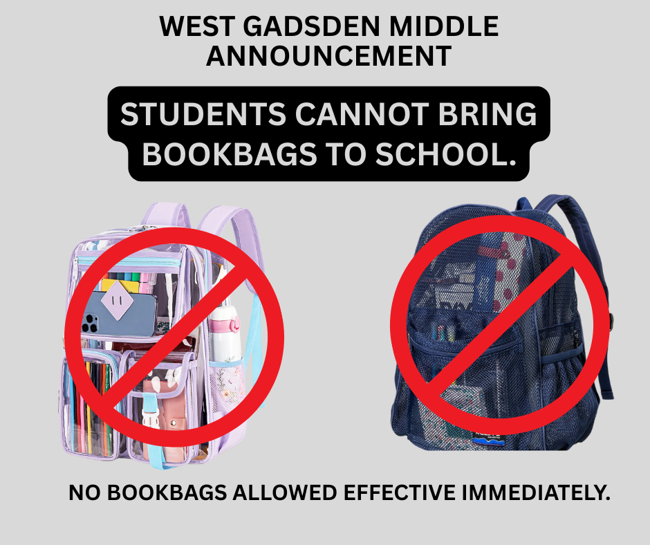 No Bookbags allowed