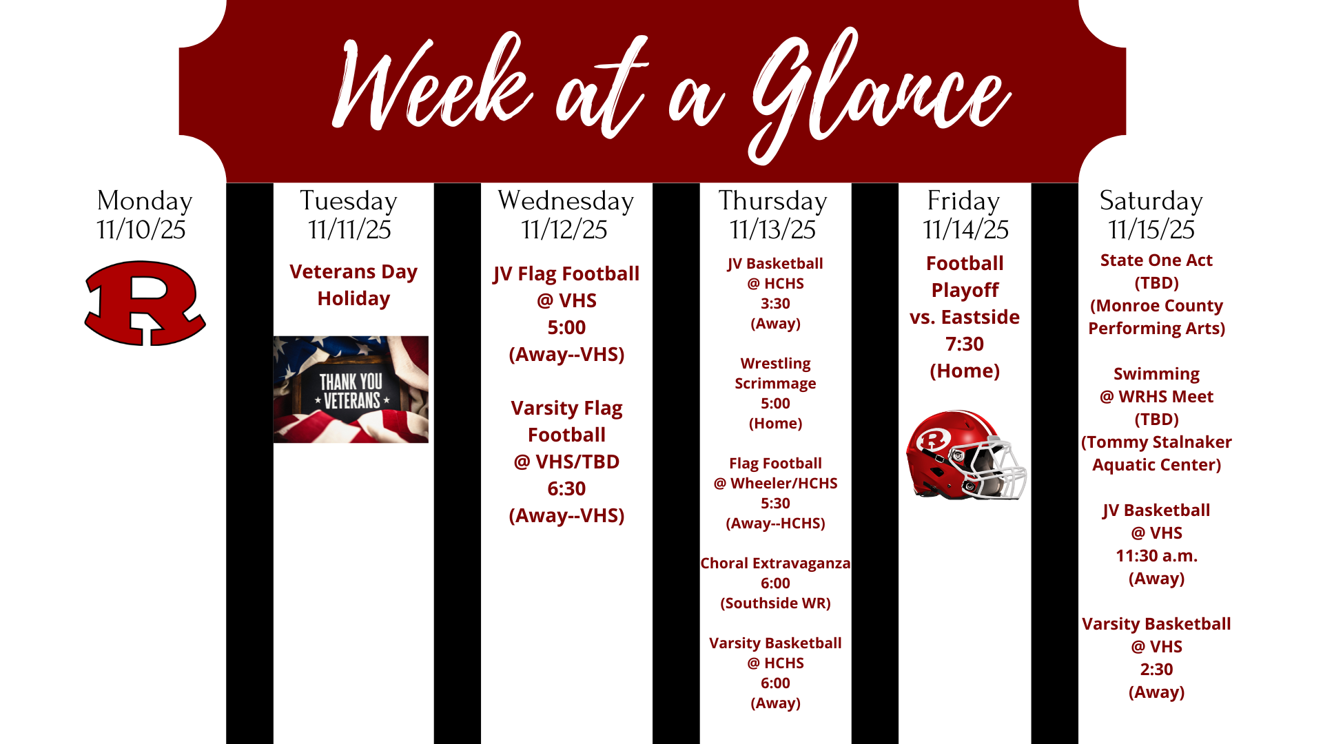 Week at a Glance Nov. 10-Nov. 15