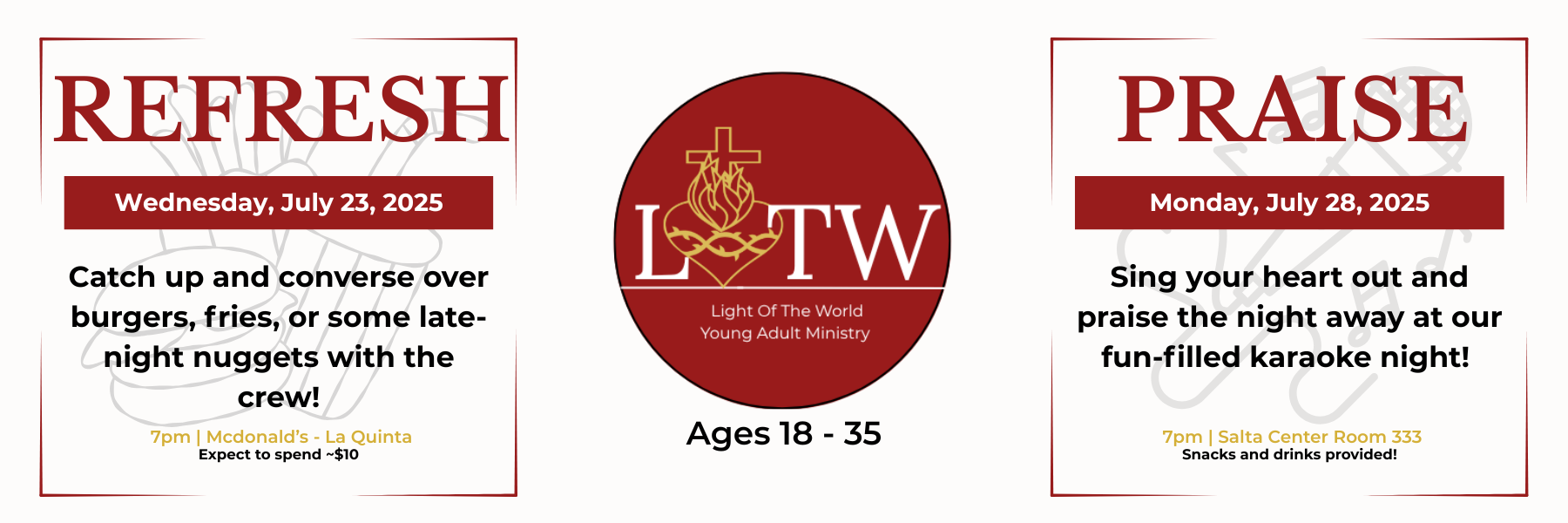 Upcoming Ministry Events