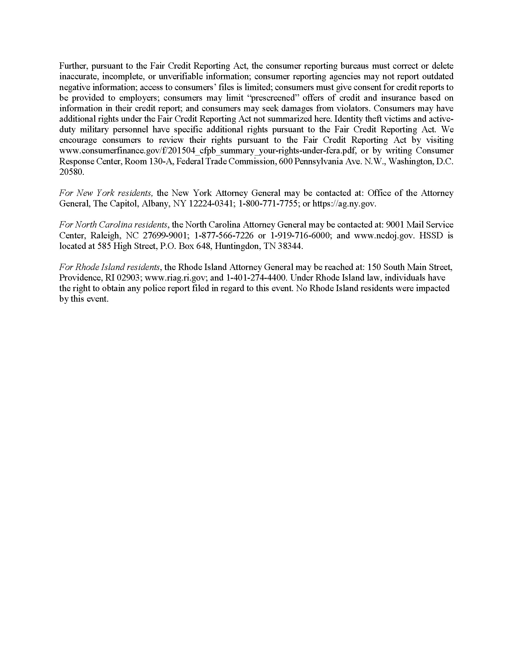Notice of Data Event