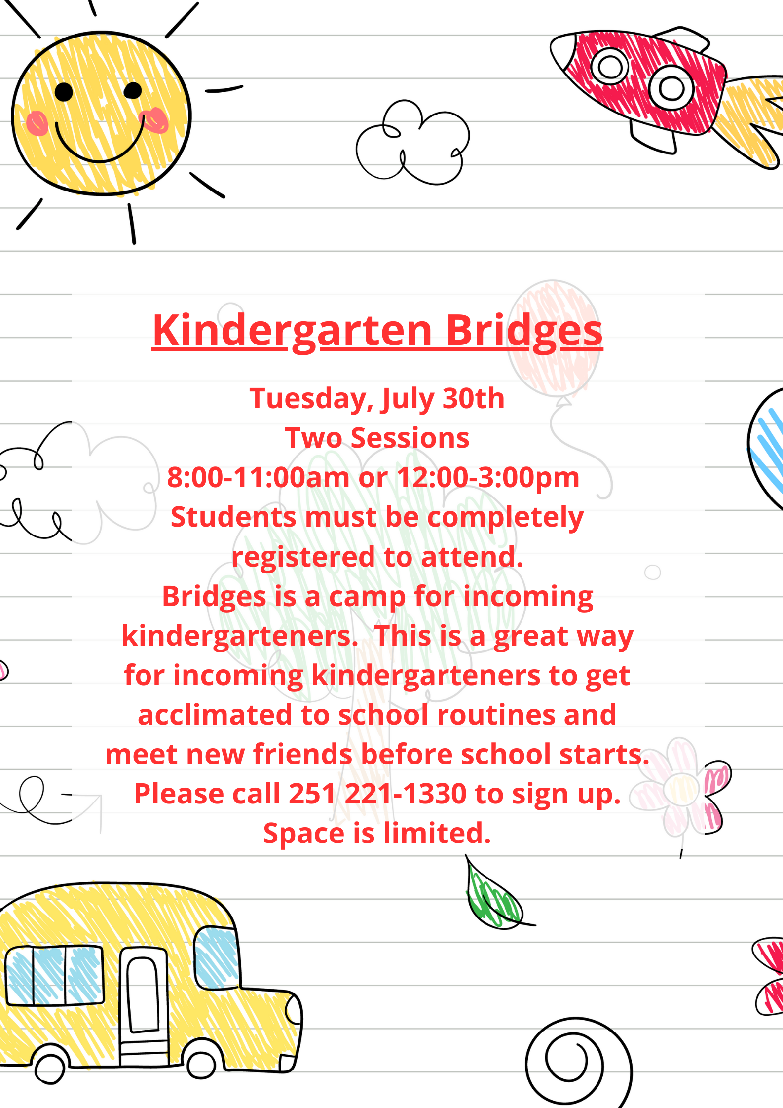 Kindergarten Bridges flyer in English