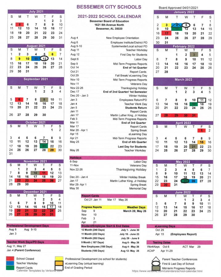 2021-2022 Calendar 