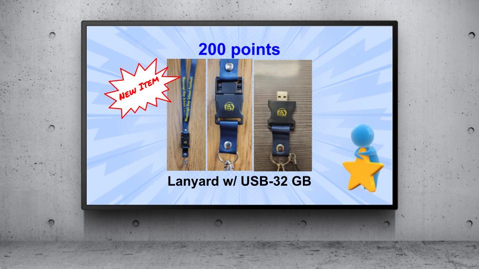 New Item-200 points; Lanyard w/ 32GB USB