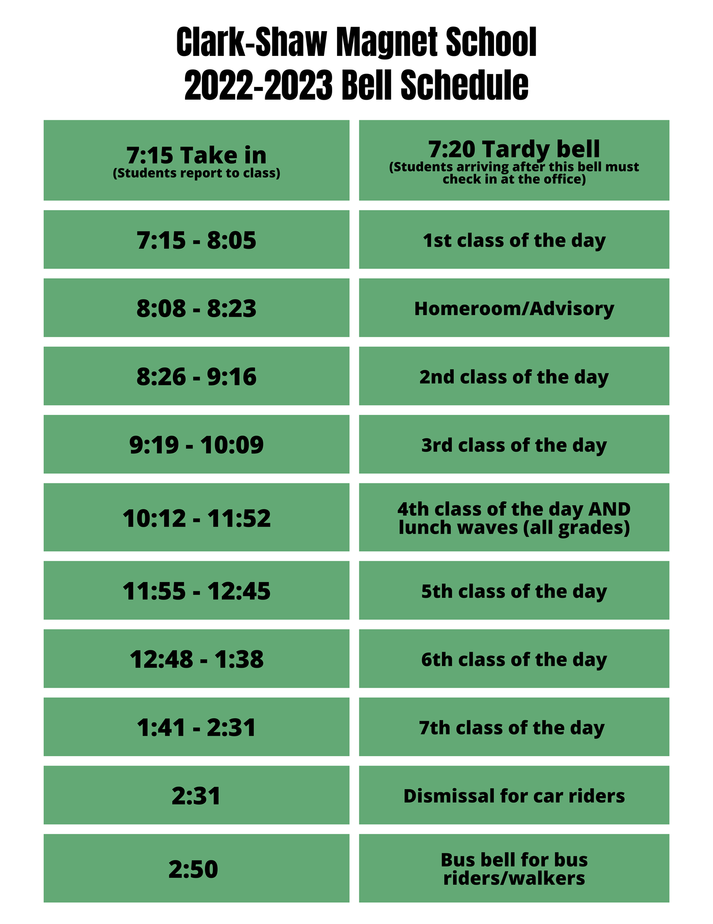 Class Schedule
