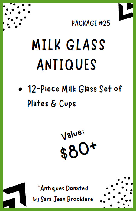 Auction Item #25: Milk Glass Antiques