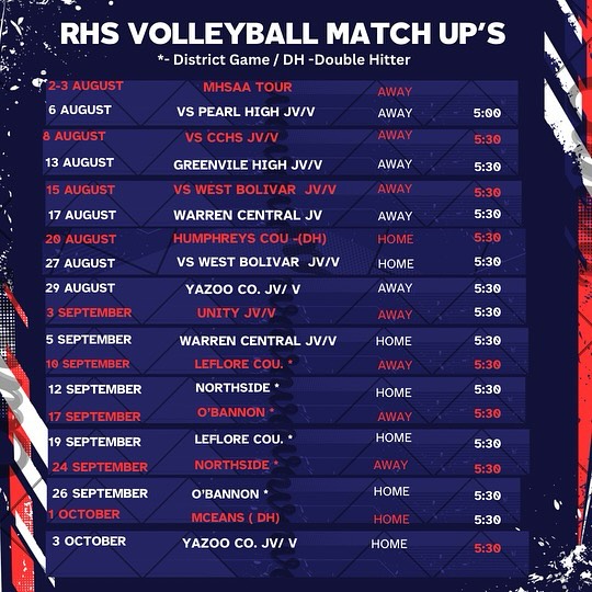 RHS Volleyball Schedule