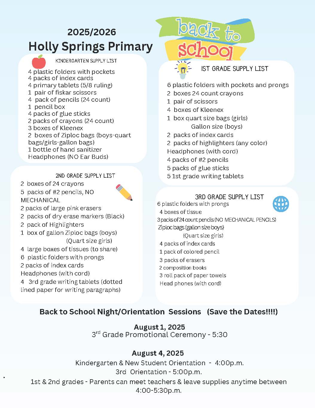 supply list