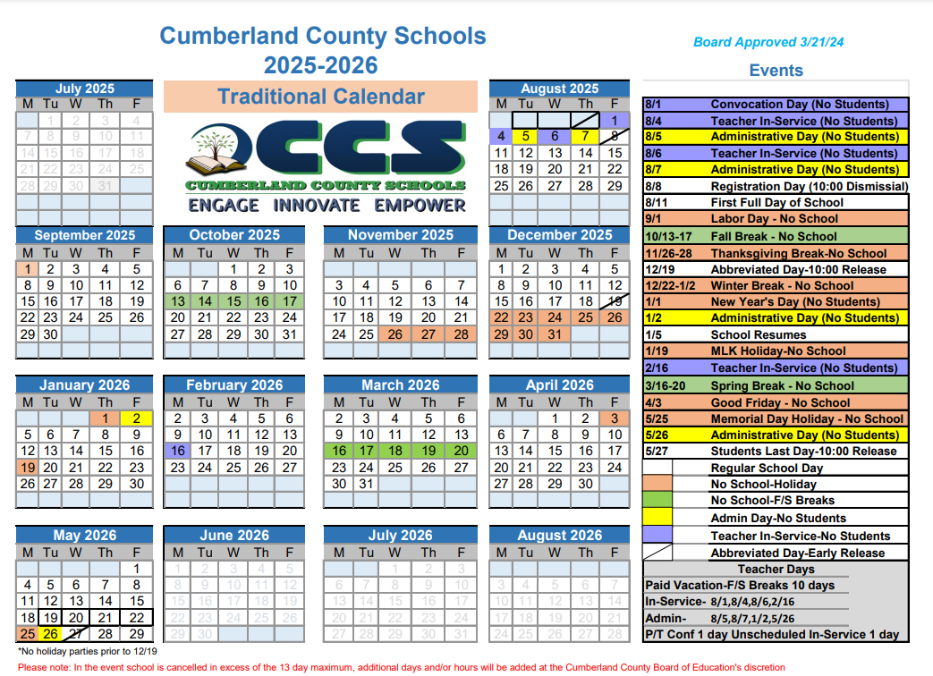 School Year Calendar