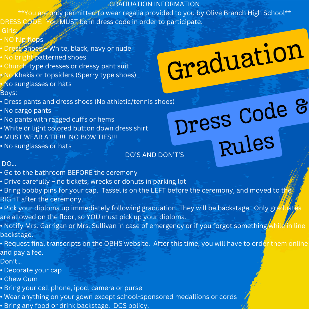 Graduation Dress Code & rules