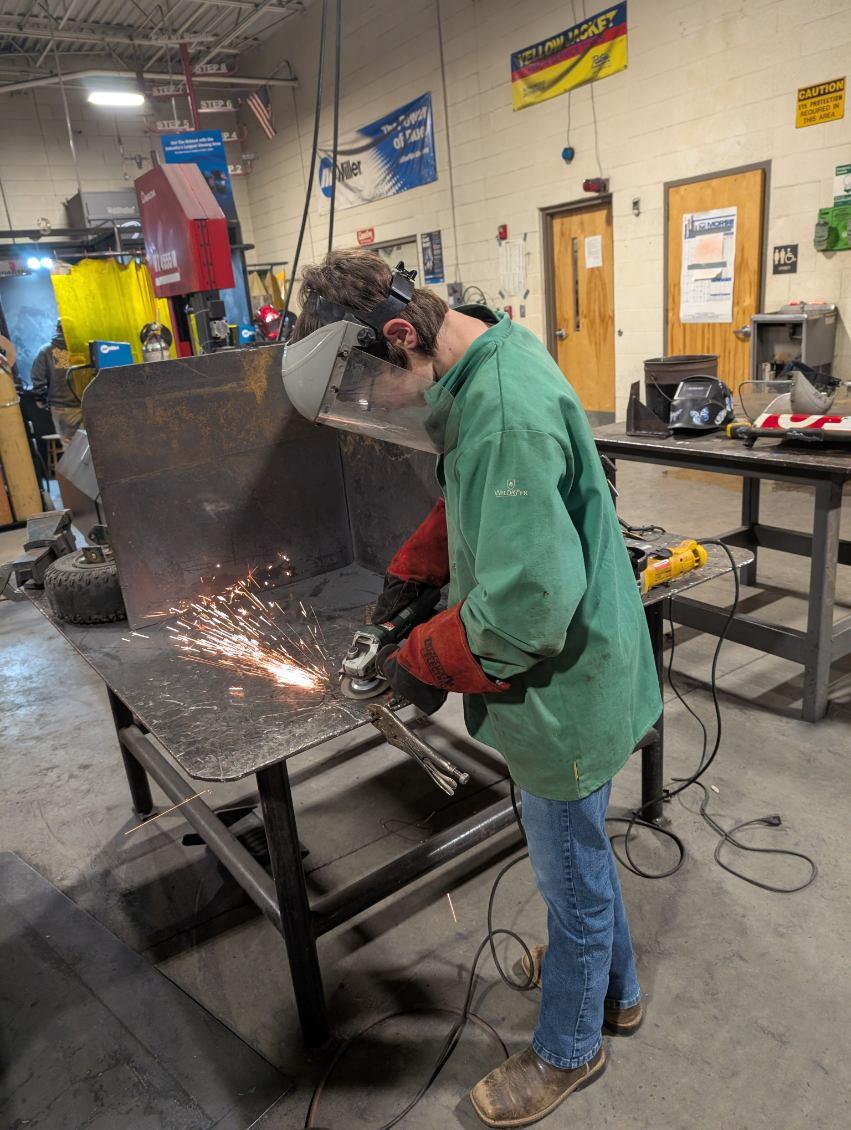 student welding