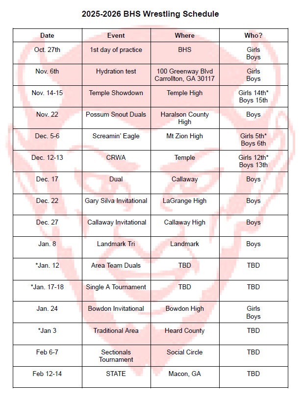 Schedule