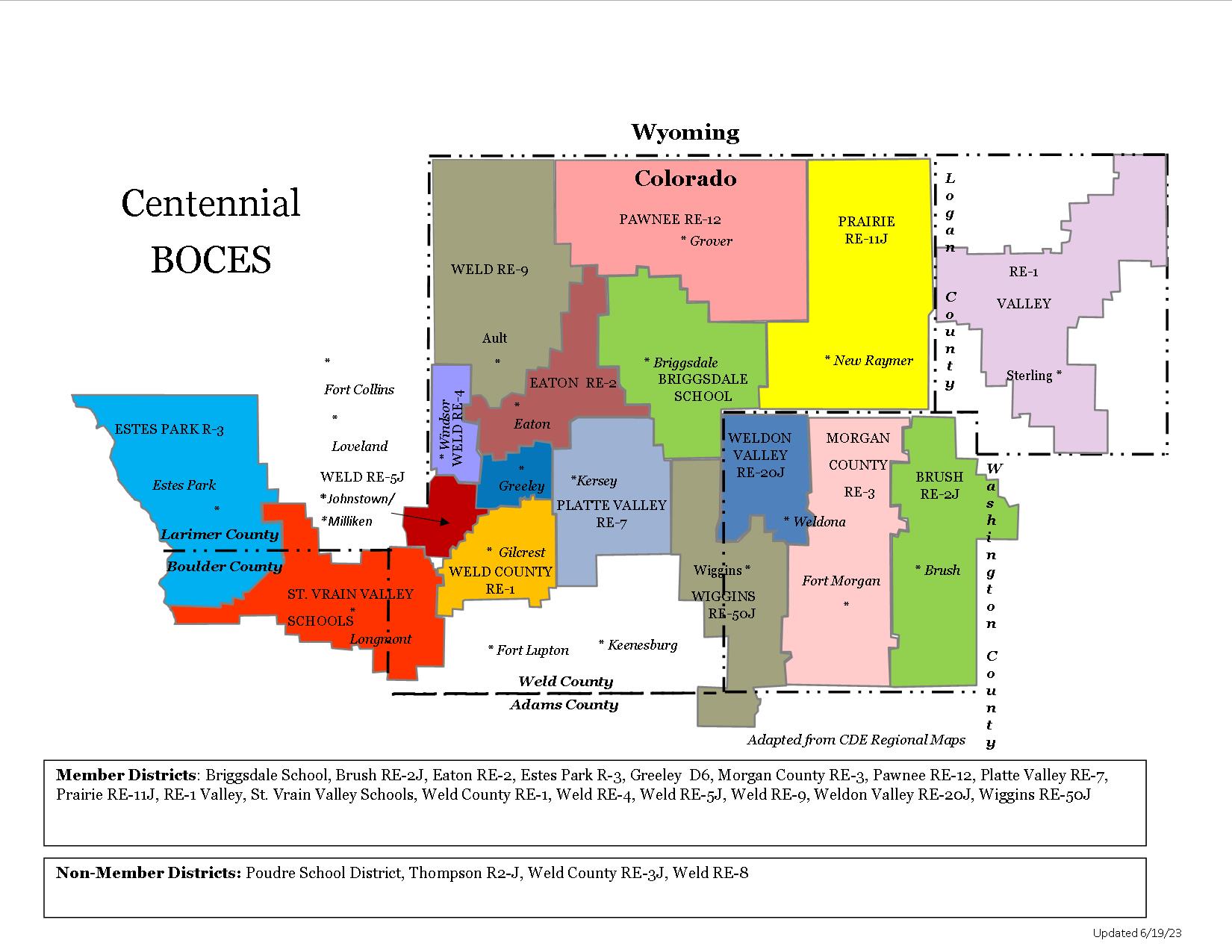 Map of serviced counties