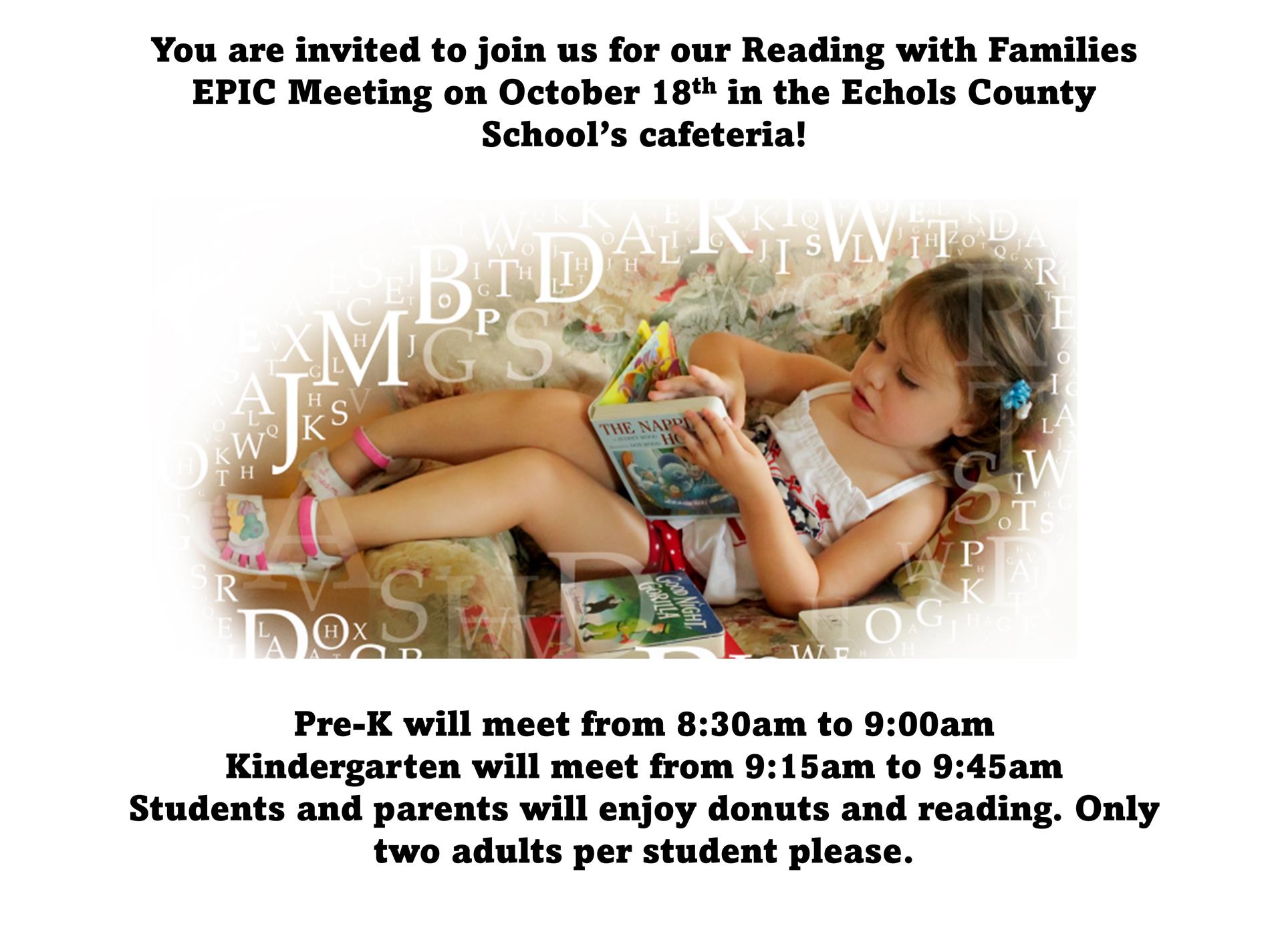 PreK and Kindergarten Reading with Families Graphic