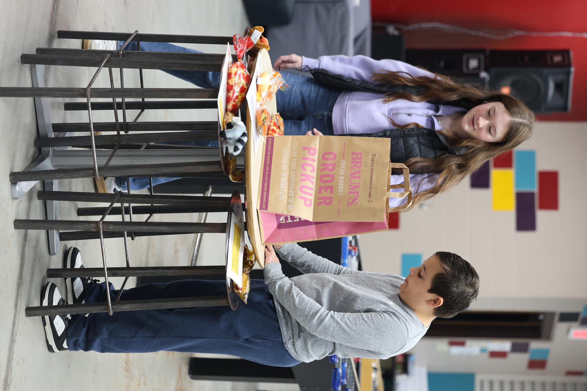 Students Bagging Items