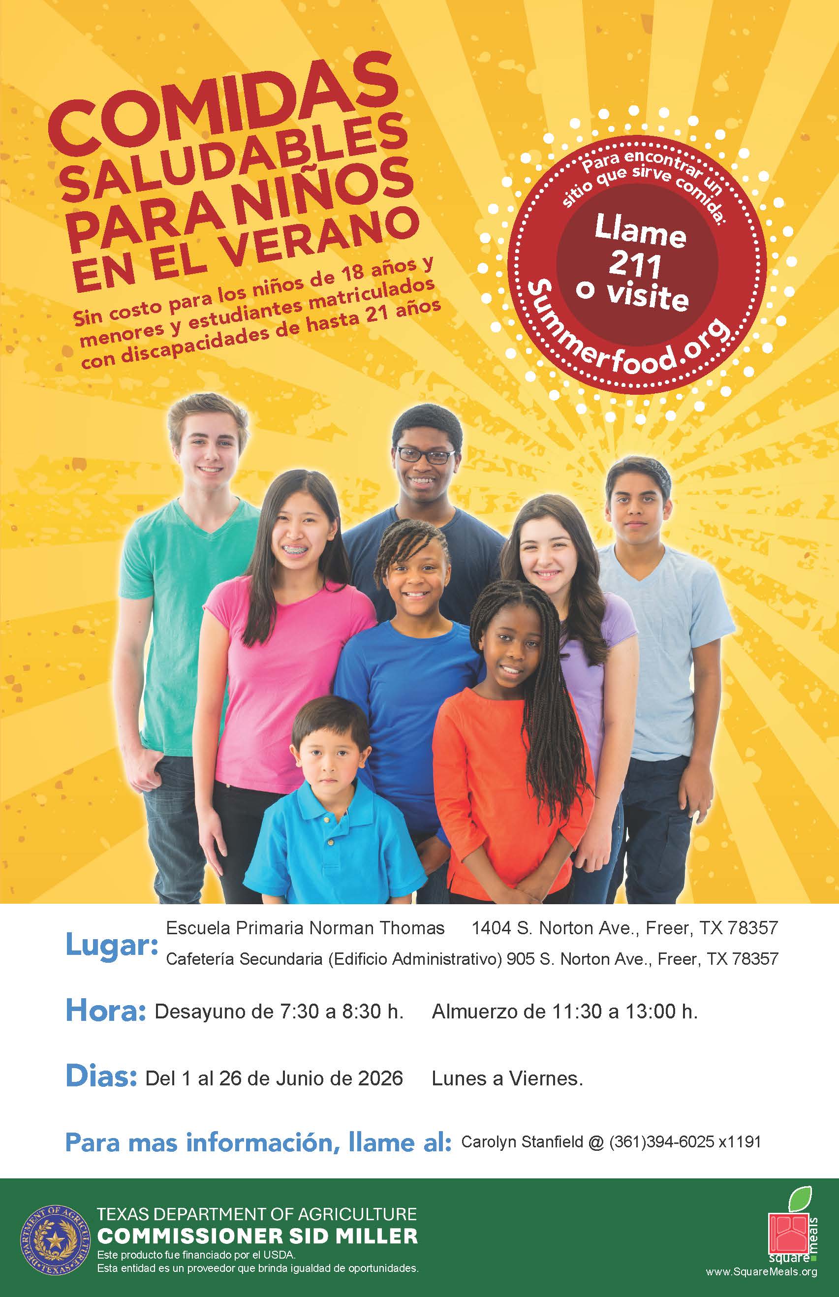 Summer Meal Poster (Spanish)