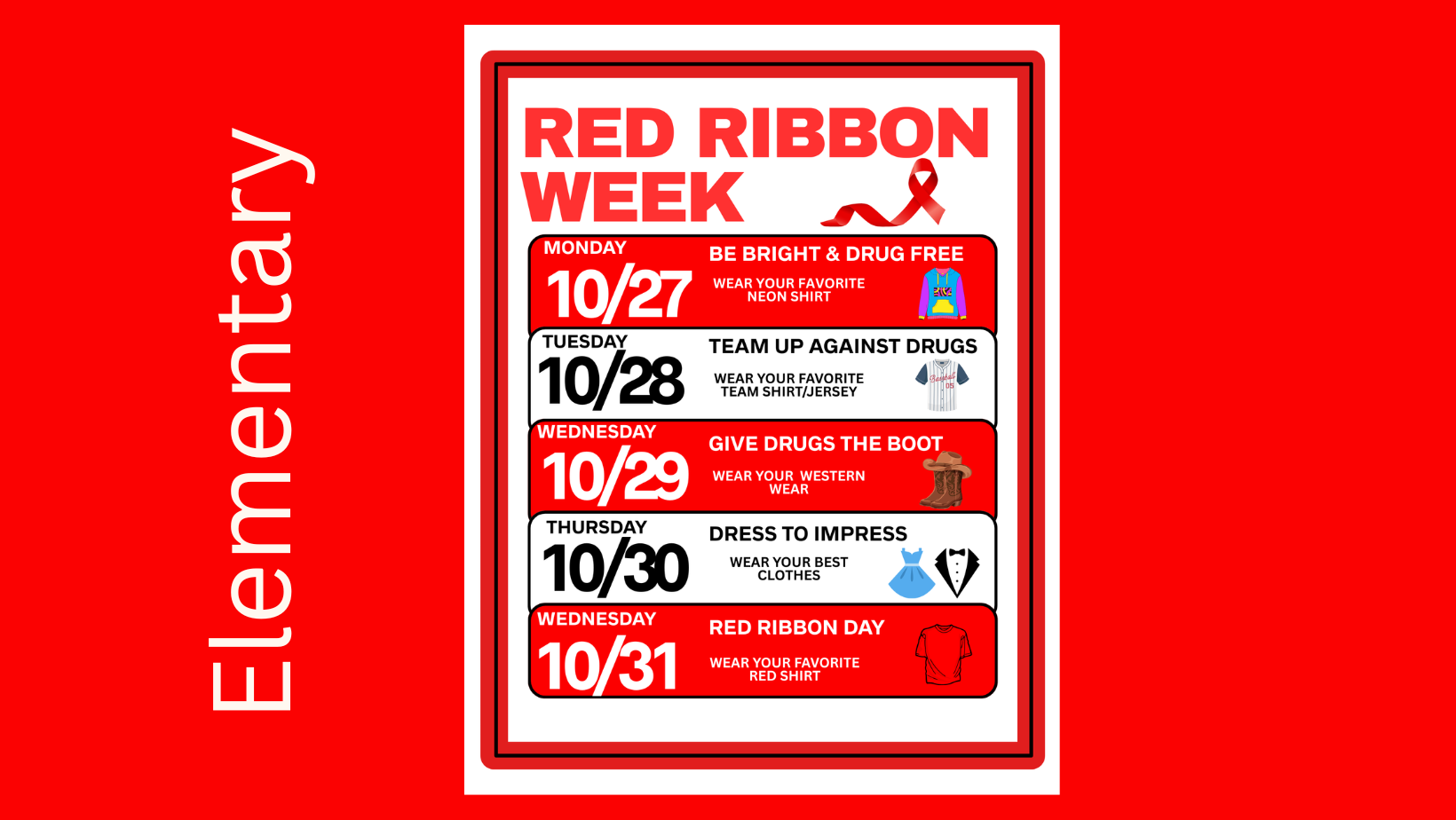 red ribbon week flyer (elementary)