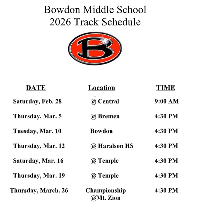 2026 Track Schedule 