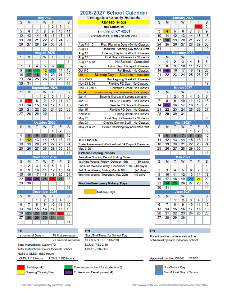 2024-2025 District Calendar