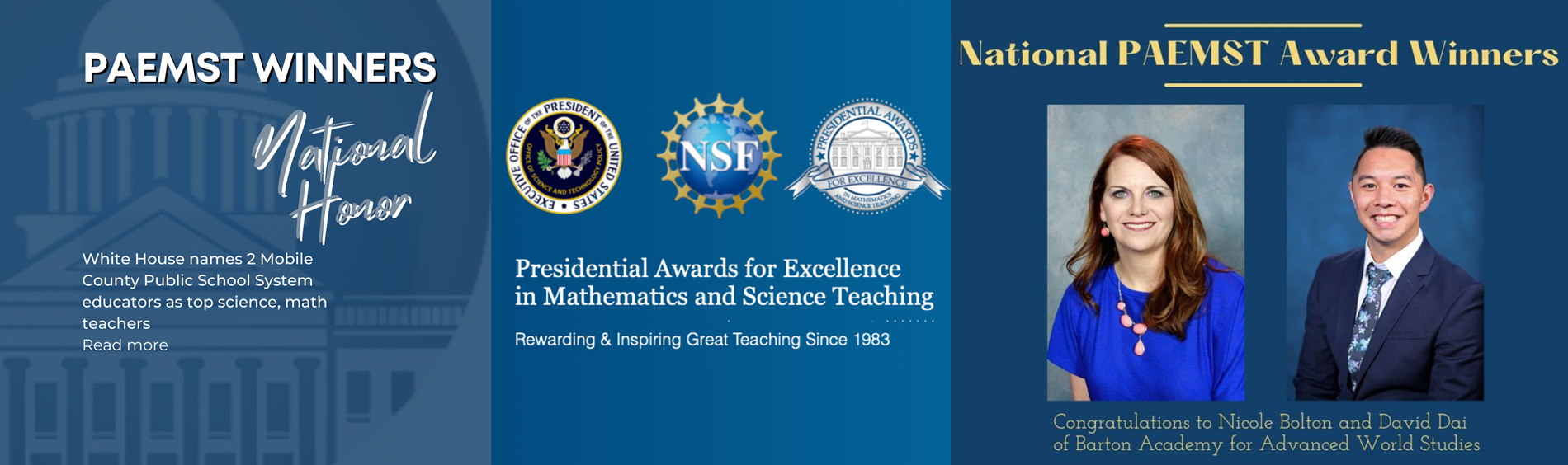 White House names 2 Mobile County Public School System educators as top science, math teachers Read more