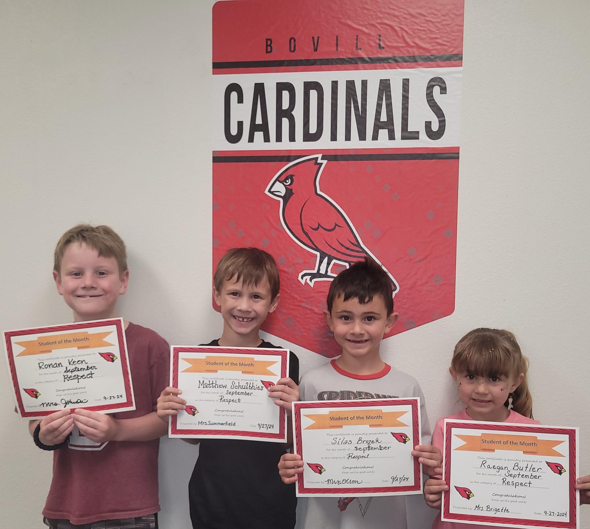 September Students of the Month