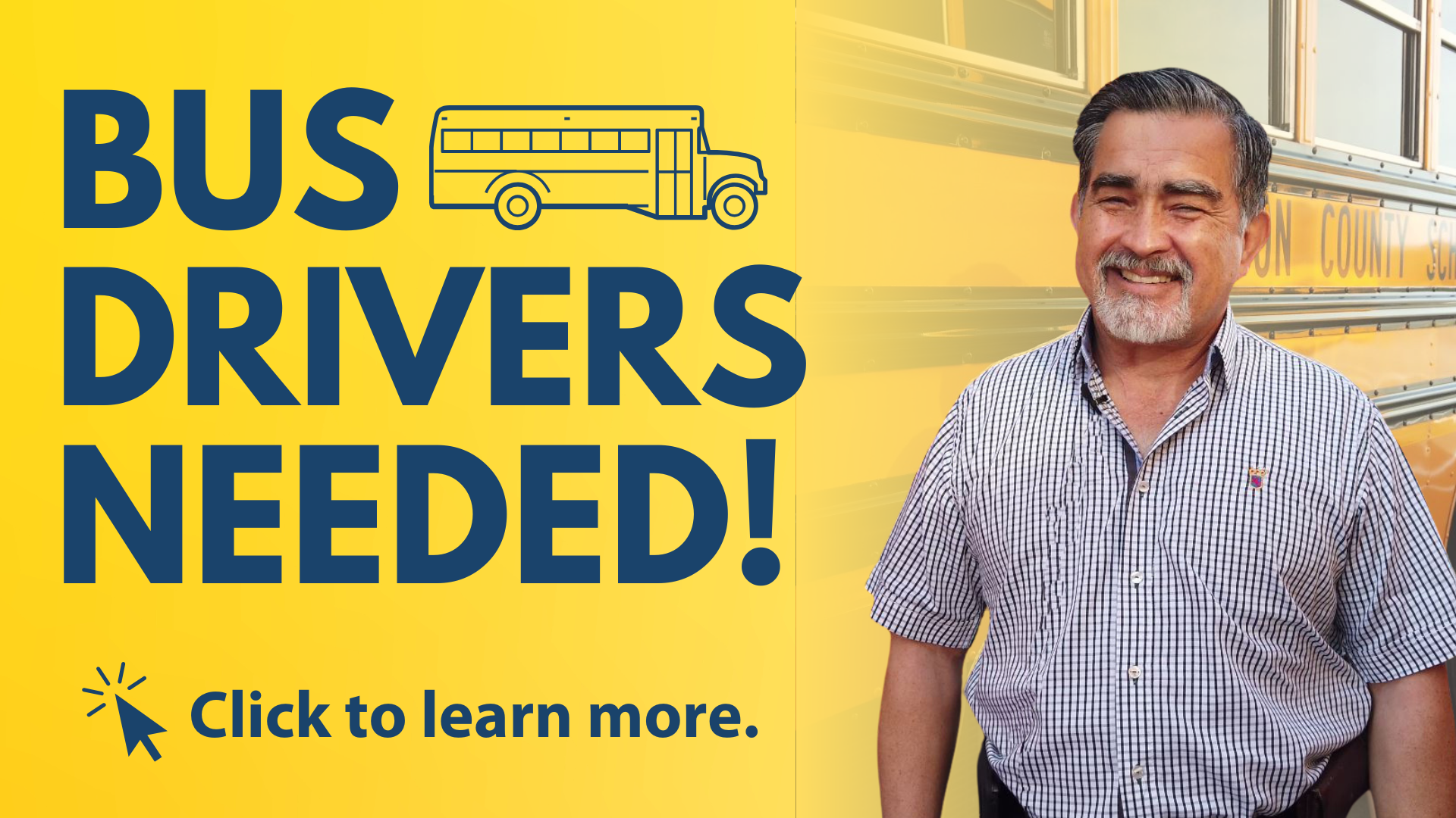 Bus drivers needed! Click to learn more.