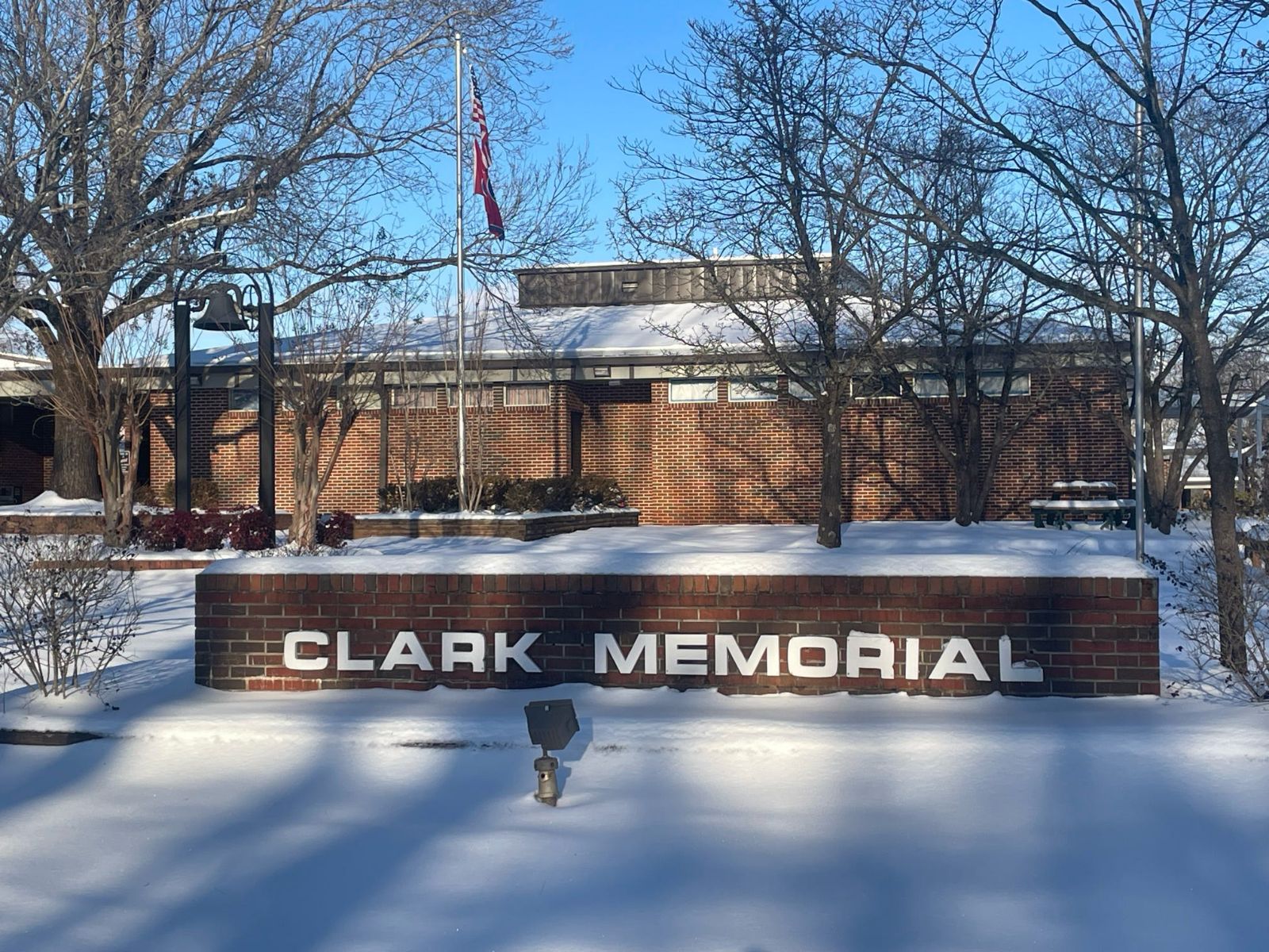 Clark Memorial in the snow