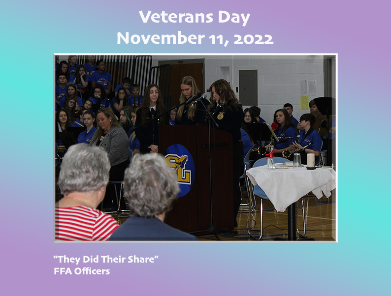 FFA Officers read "They Did Their Share"