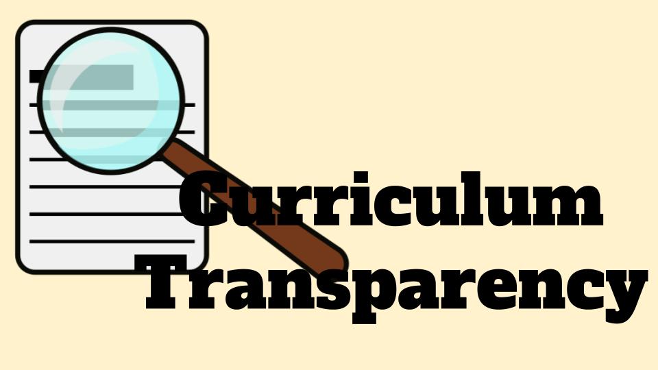 Curriculum Transparency