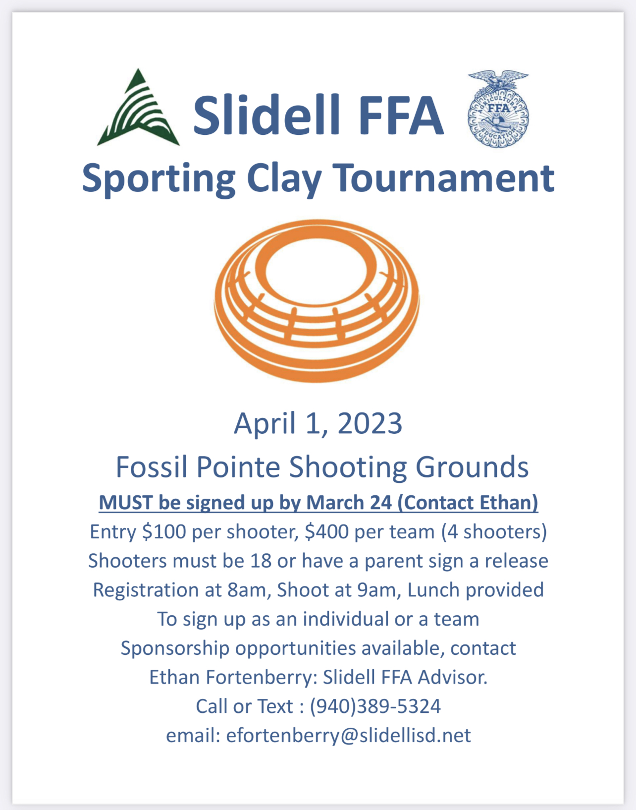 Slidell FFA Sporting Clay Tournament